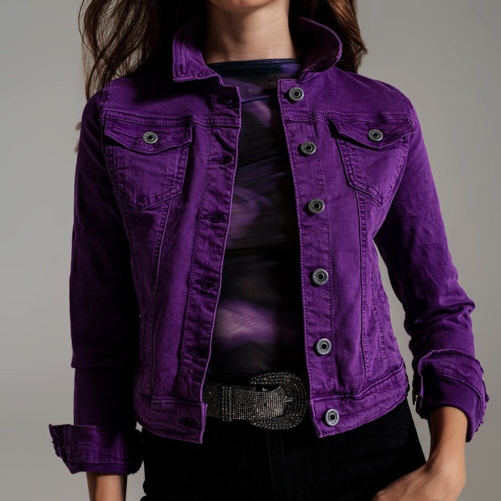 Slim Denim Purple Jacket Q2